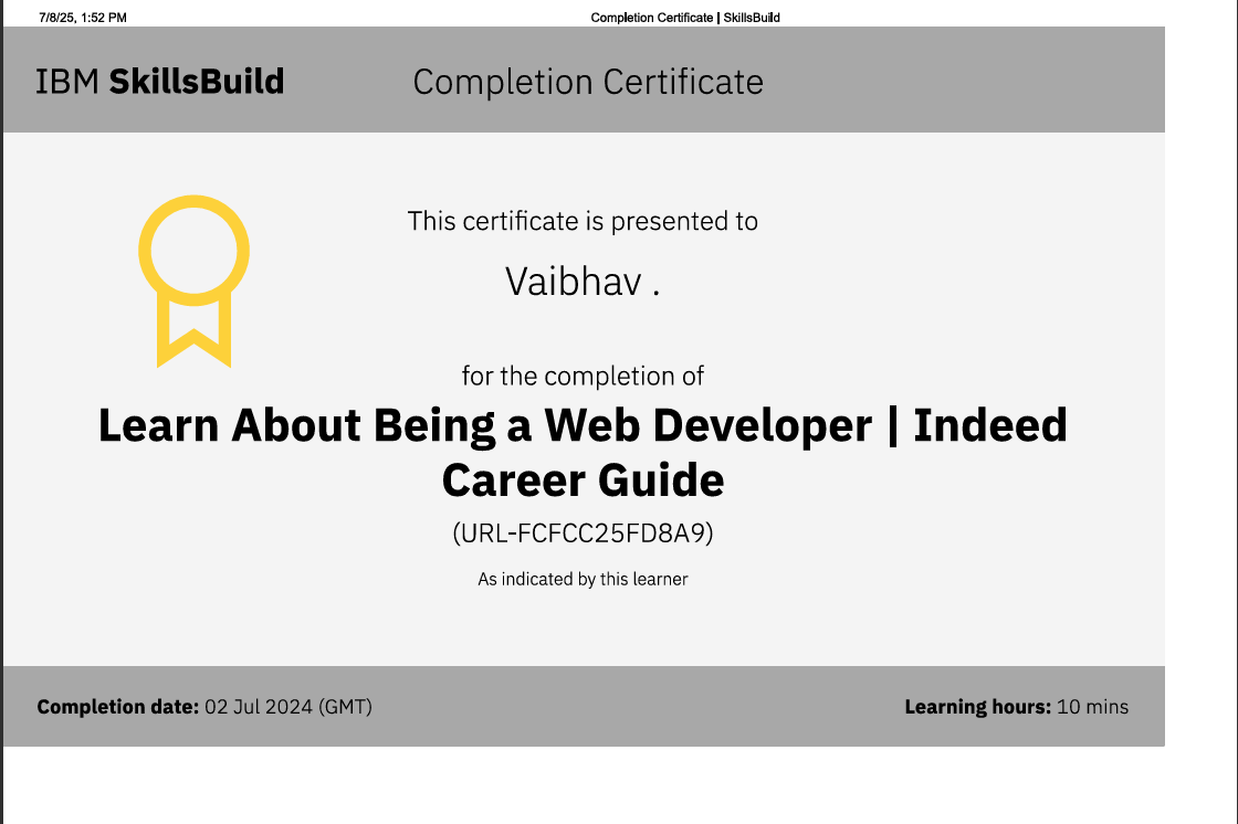 Frontend Certificate